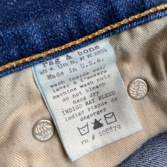 RAG & BONE - SKINNY DISTRESSED KNEE HAMPSTEAD JEAN - Picture 10 of 14